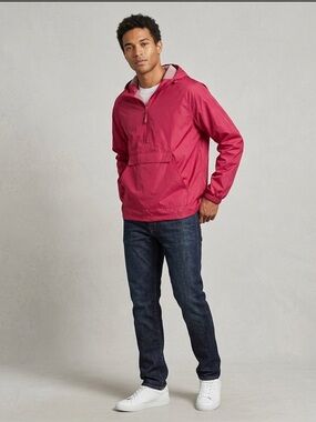 Woolrich Lightweight Windbreaker 1/4 Zip Pullover Rain Jacket Size XL Red